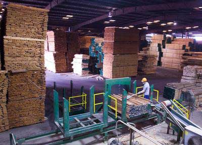 The lumber sawmill of Thompson Hardwoods Inc. 